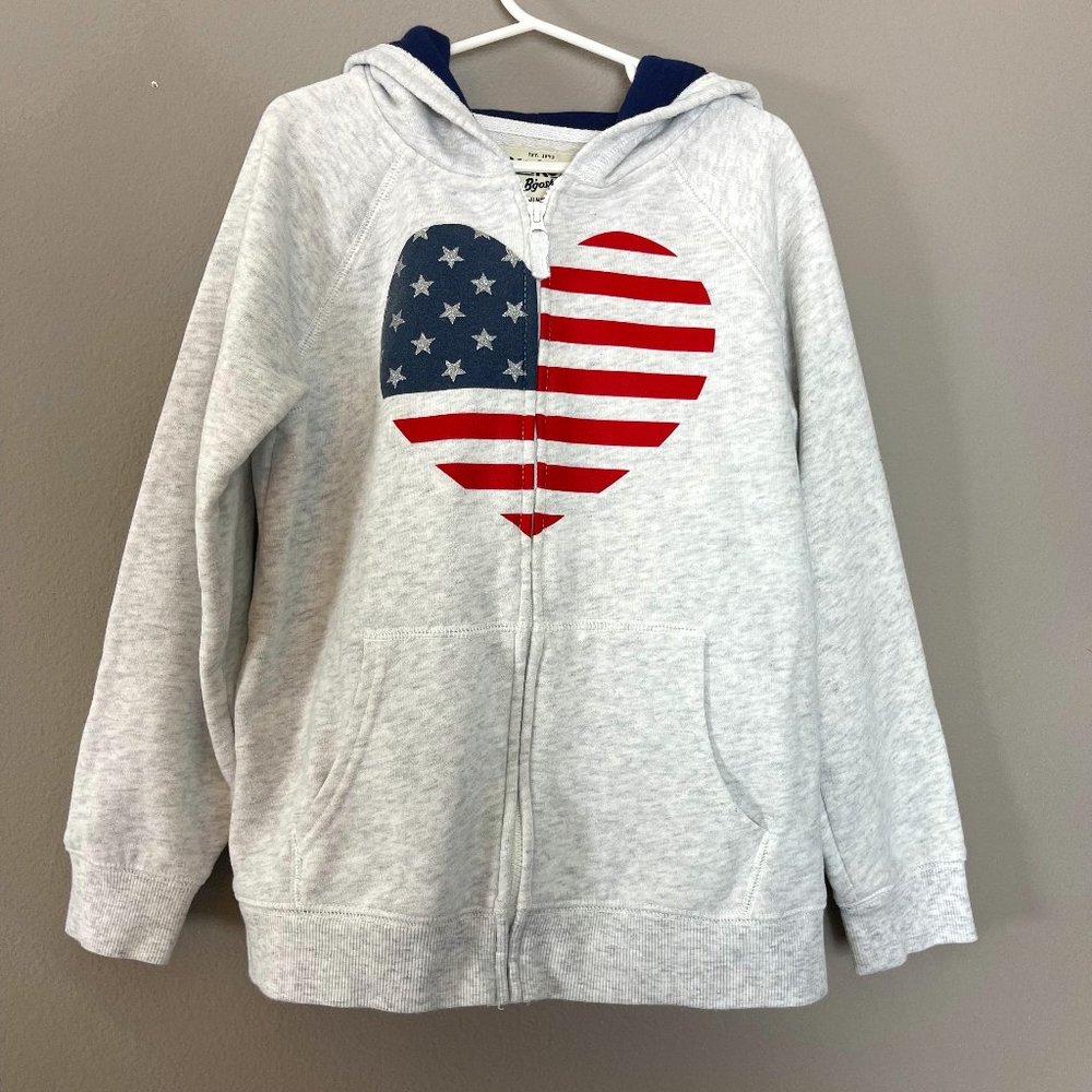Oshkosh Girls Long Sleeve Full Zip Hooded Sweatshirt Size 10